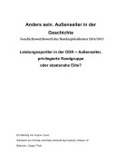 Sophie Czech -Leistungssportler in der DDR – Außenseiter, privilegierte Randgruppe oder staatsnahe Elite?