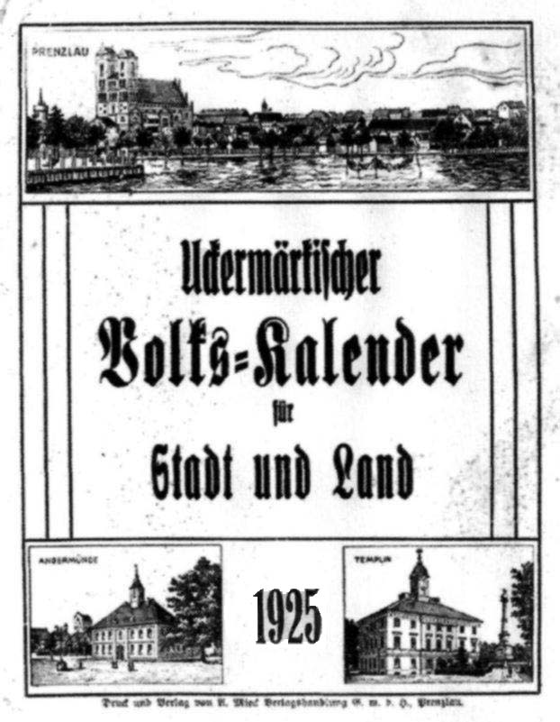 Uckermärkischer Volks-Kalender für Stadt und Land 1925