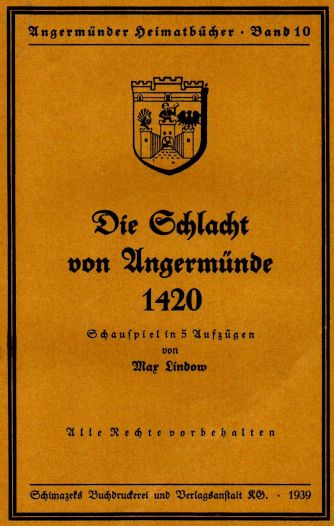 Angermünder Heimatbücher, Band 10, 1939