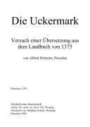Landbuch 1375, Uckermark