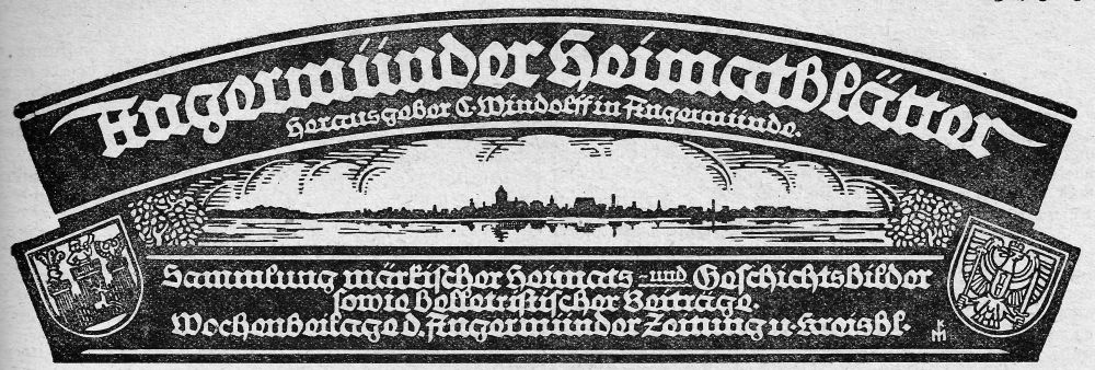 Angermünder Heimatblätter 1925. (Januar bis März)