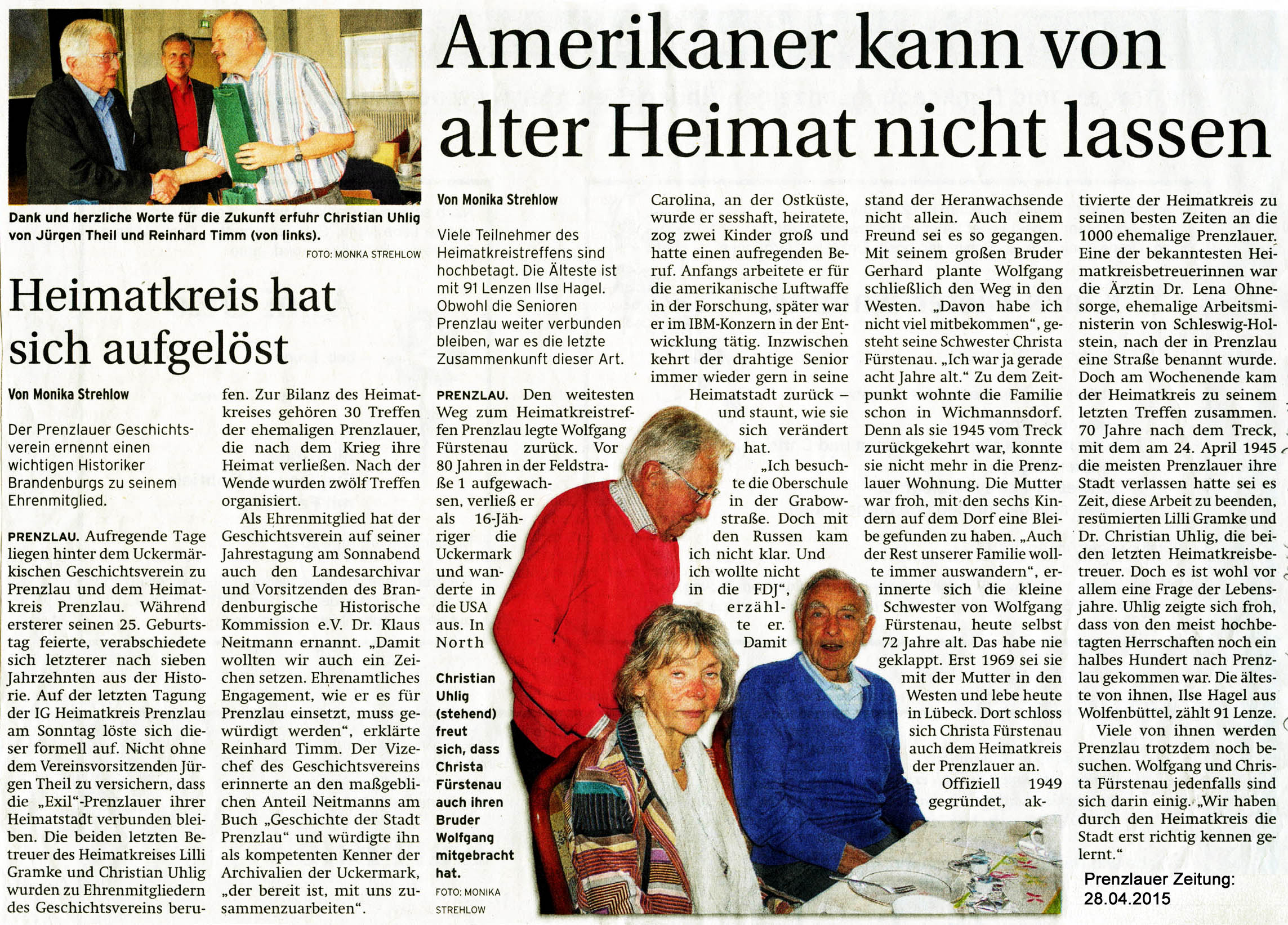 Prenzlauer Heimatverein: Prenzlauer Zeitung vom 28.04.2015