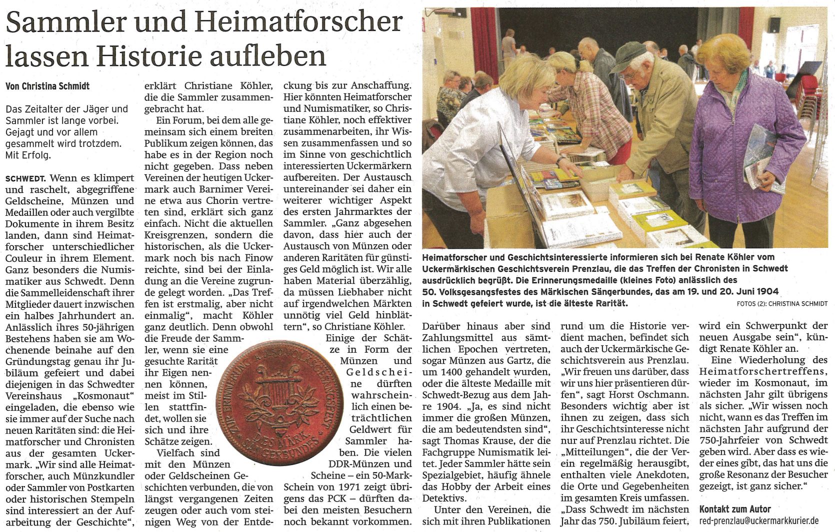 Artikel aus der Prenzlauer Zeitung vom 14.10.2014