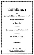 Mitteilungen UMGV Band 7 Heft 3