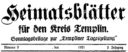 Heimatblätter TP 1921