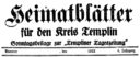 Heimatblätter TP 1922