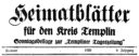 Heimatblätter TP 1926